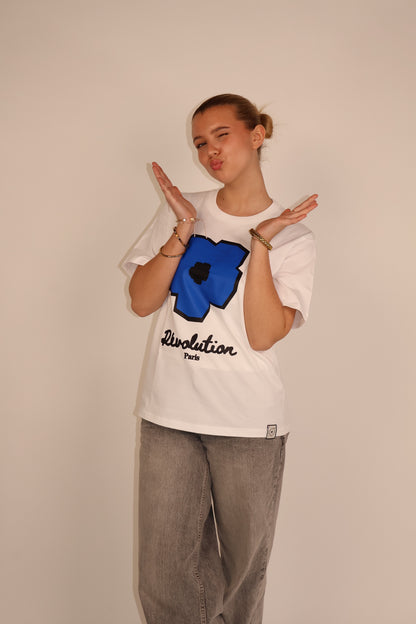t-shirt fleur blanc