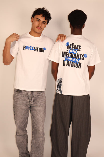 t-shirt original Même les méchants rêvent d'amour blanc