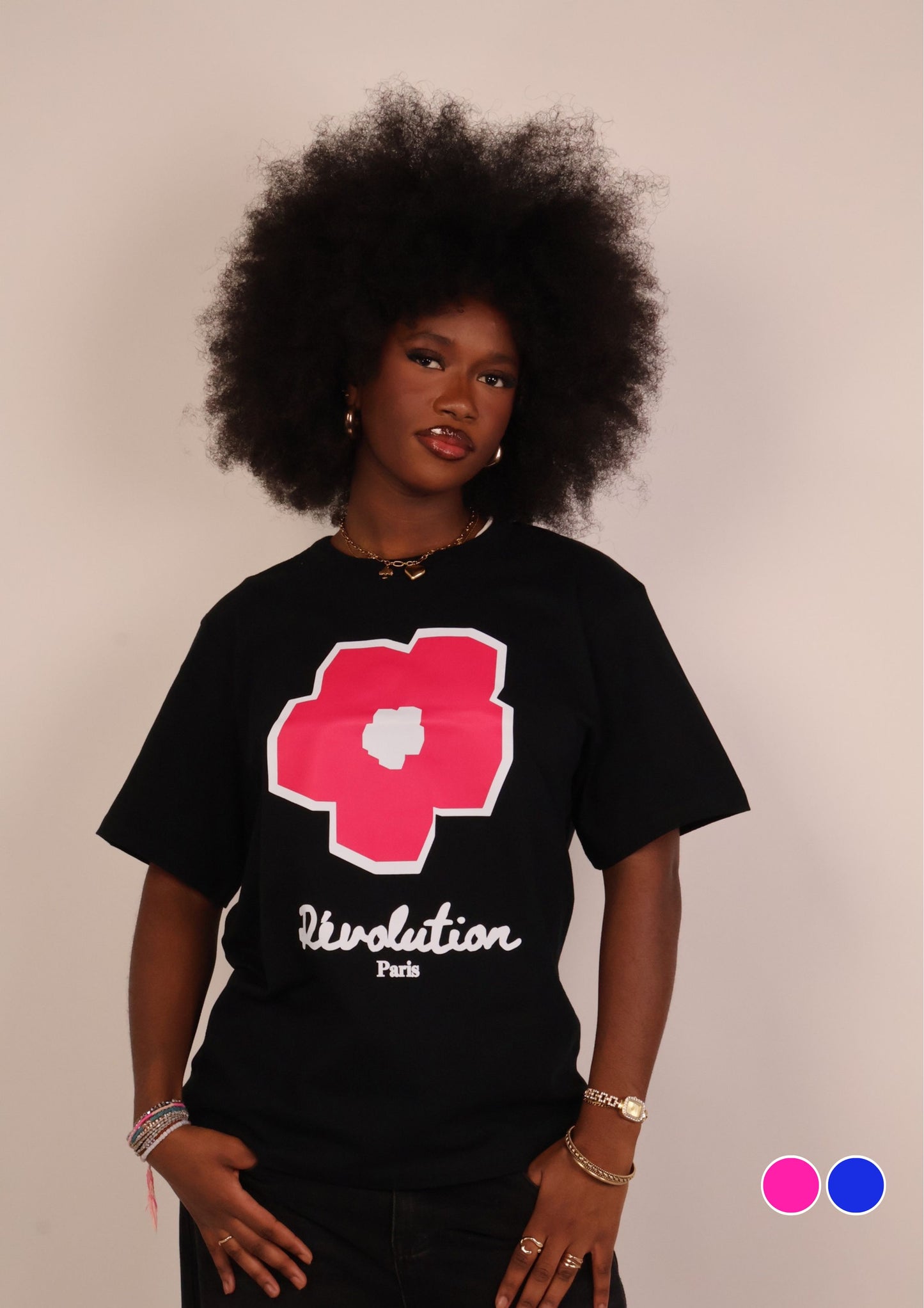t-shirt fleur noir