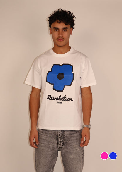 t-shirt fleur blanc
